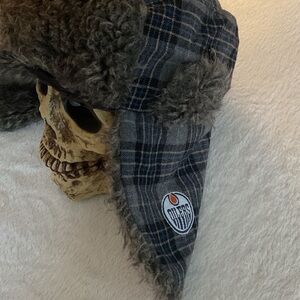 NHL oilers  Fur and plaid Trapper Hat